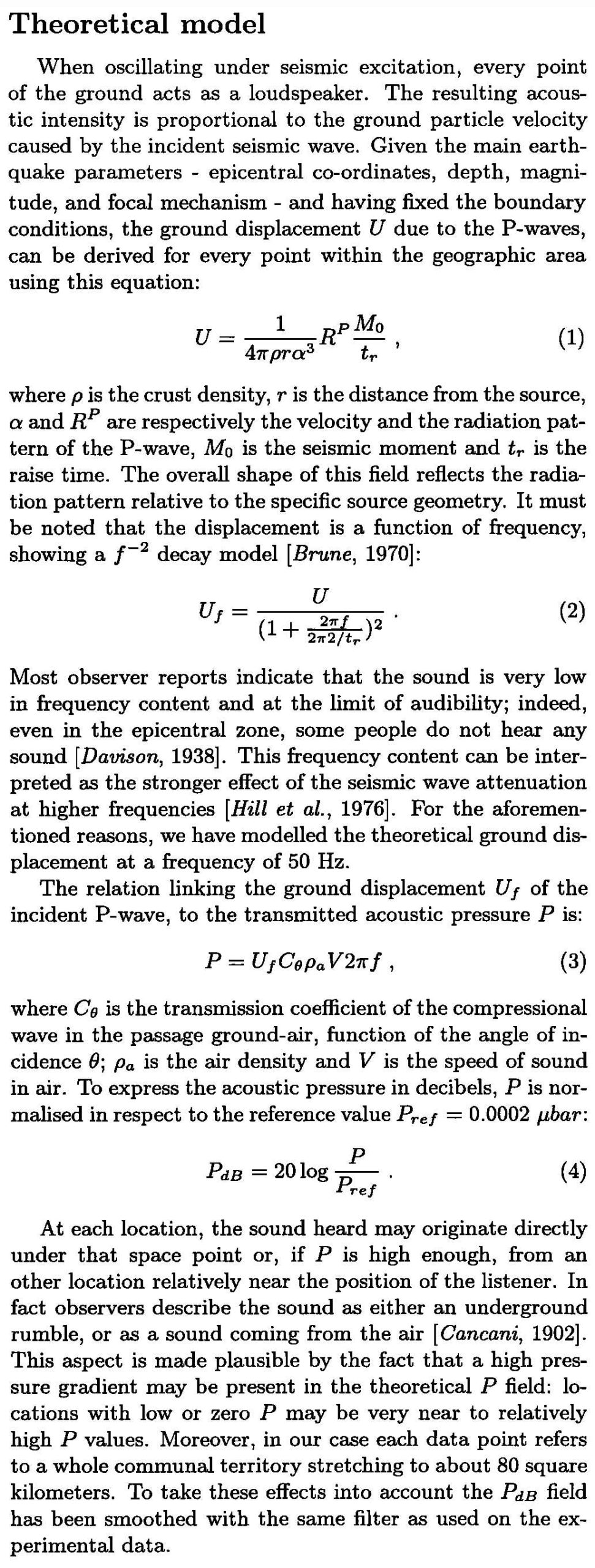 Theoretical Model of Earthquake Sound