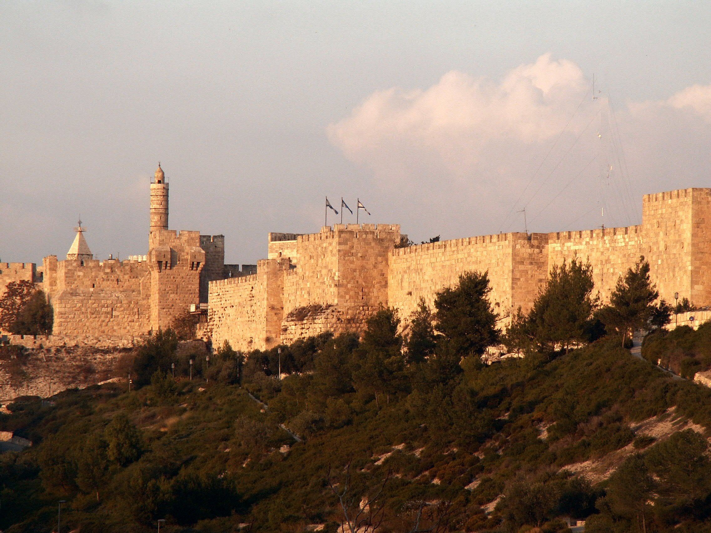 Ottoman Walls surrounding the Old City in Jerusalem