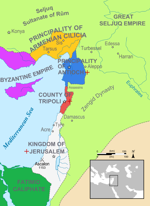 Crusader States in 1165 CE